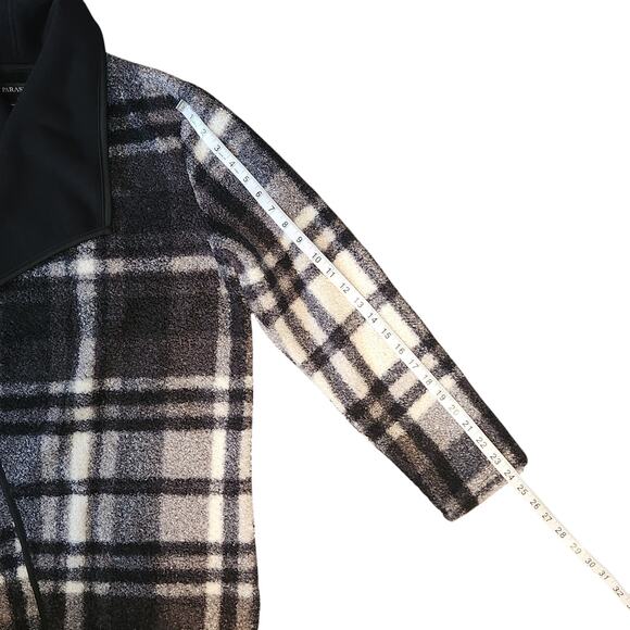 NWT Parasuco Boucle Plaid Cardigan Jacket, open front, black & gray, sz Medium - Picture 10 of 12